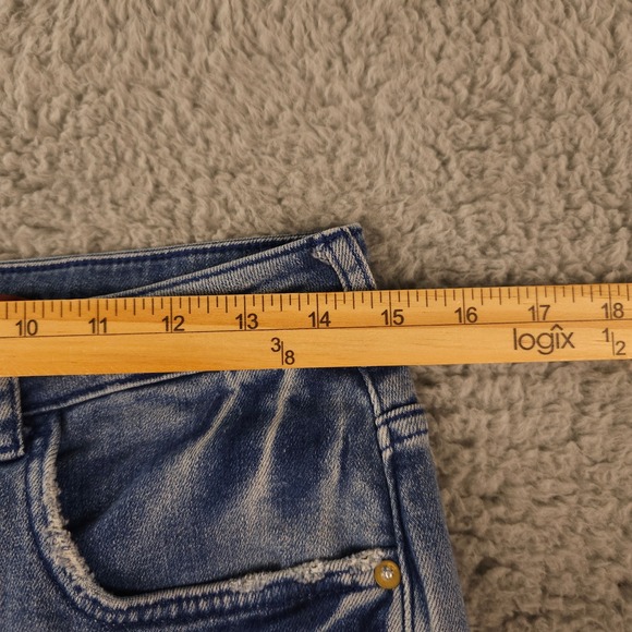 Pilcro Jeans Women 30 Blue The Icon Flare Distressed Stretch Denim Anthropologie - Picture 6 of 16